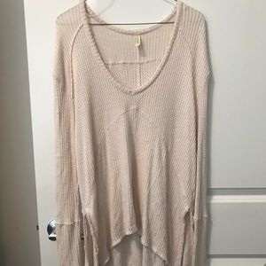 Free People Blush Pink Waffle Sweater